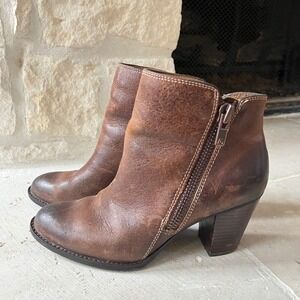 Sofft Wera Brown Leather Distressed Ankle‎ Booties Boots Size 7.5